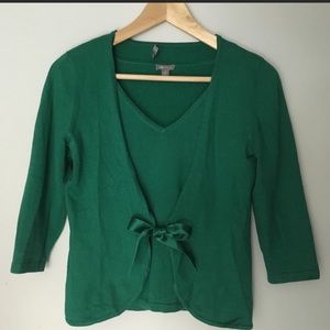 Ann Taylor Kelly Green Cardigan and Shell XS